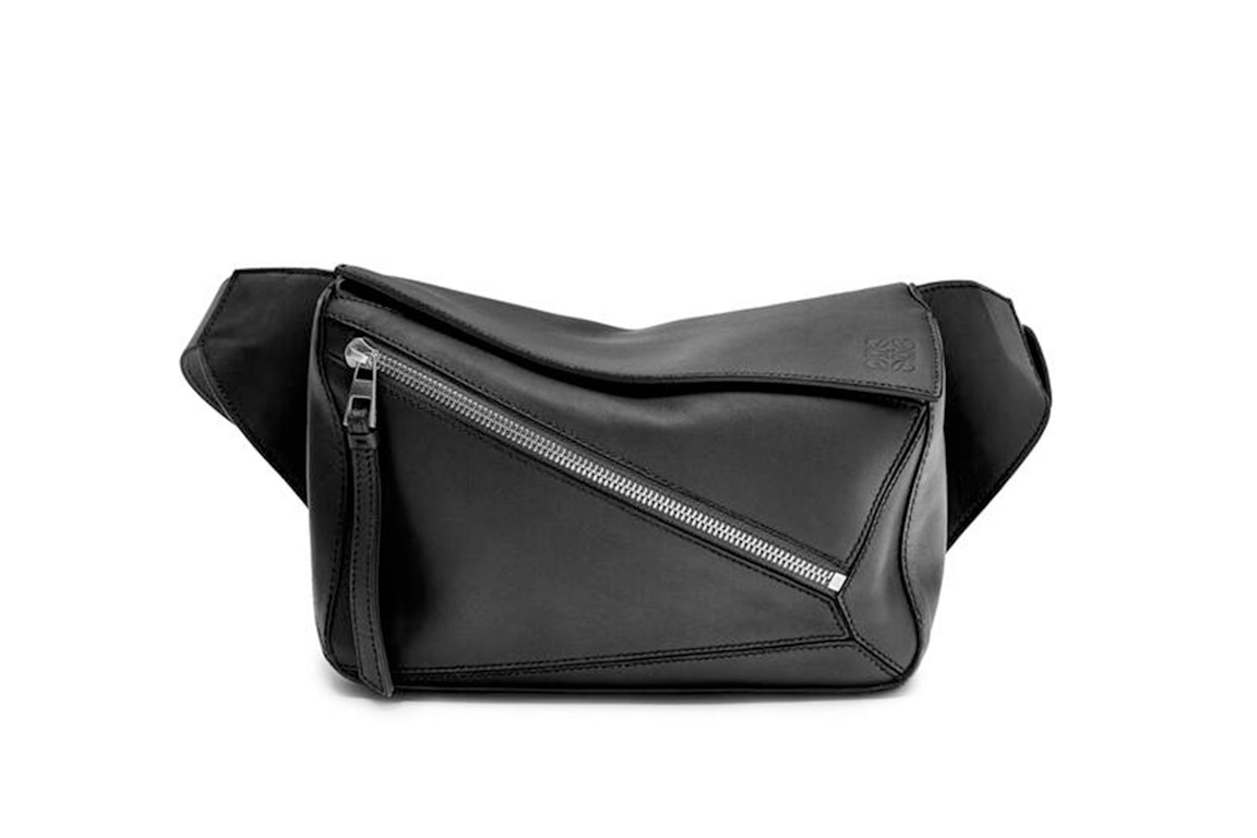 Pre-owned Loewe Puzzle Bum Bag In Classic Calfskin Small Black