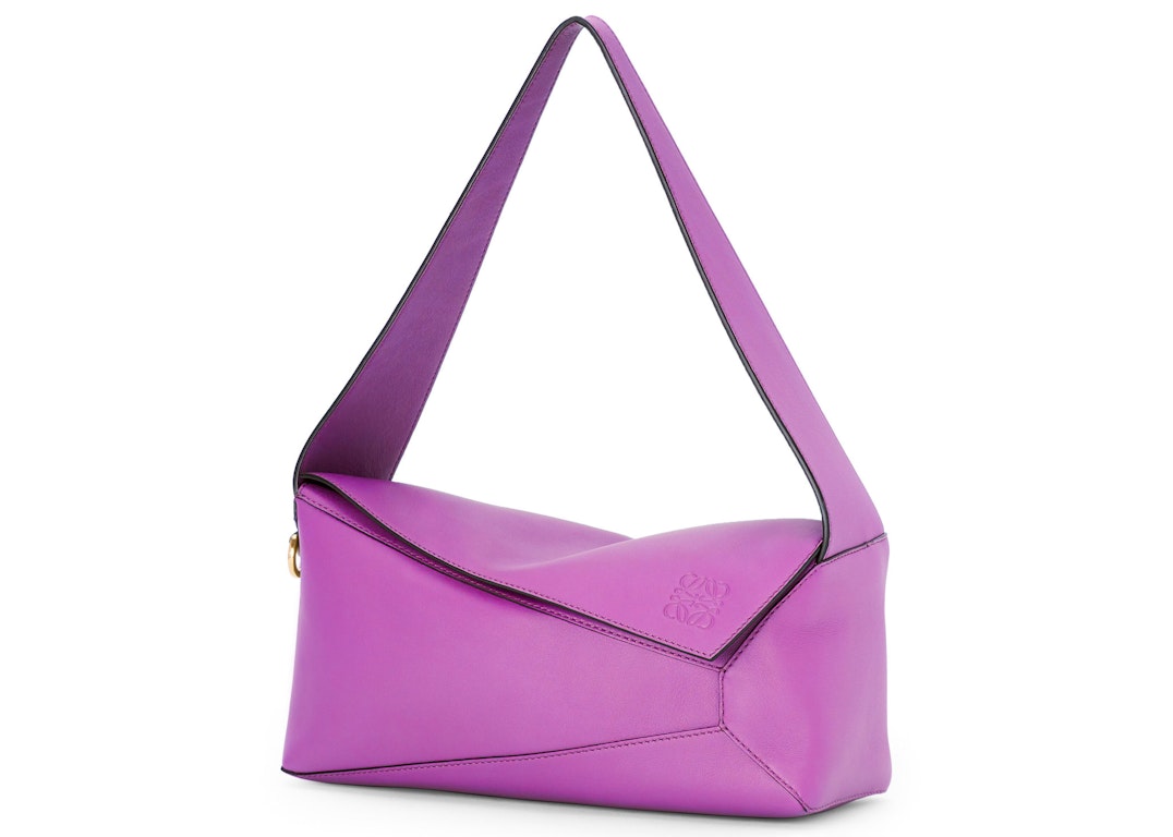 Pre-owned Loewe Puzzle Hobo Bag In Nappa Calfskin Bright Purple