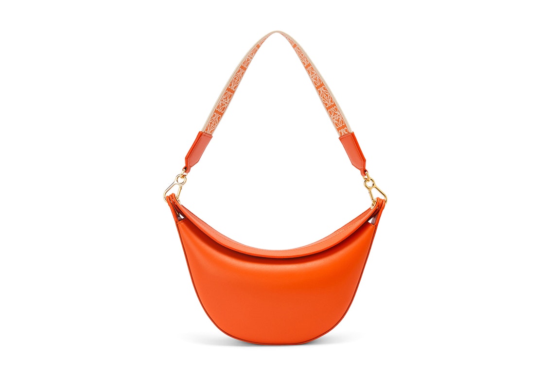 Pre-owned Loewe Small Luna Bag In Satin Calfskin And Jacquard Orange