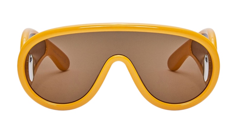 Pre-owned Loewe Wave Mask Sunglasses In Earth Yellow