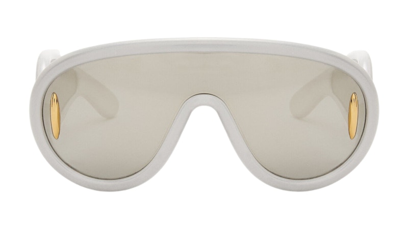 Pre-owned Loewe Wave Mask Sunglasses In White Holographic