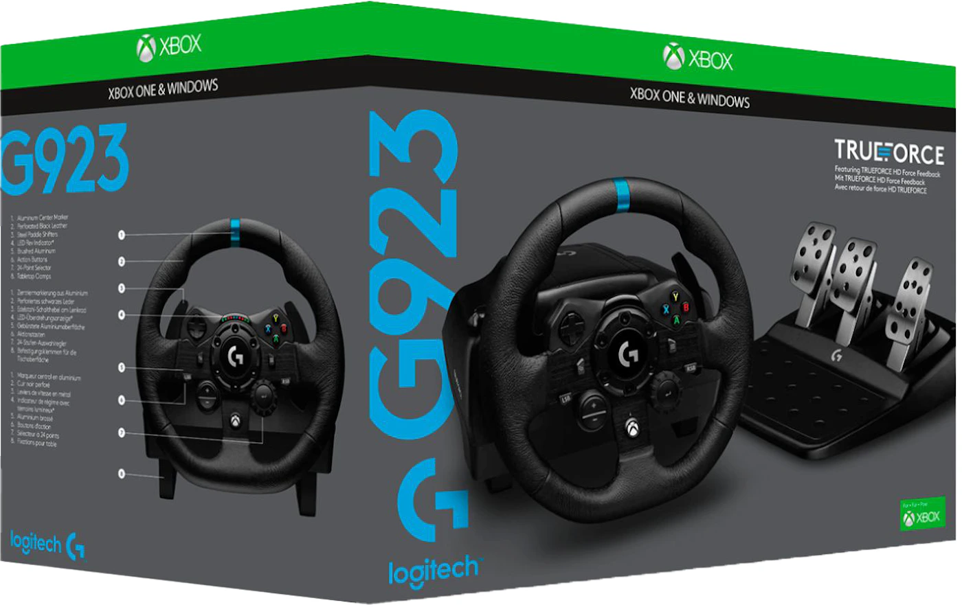 Volante Gamer Logitech G923 para Xbox, X, One e PC, TRUEFORCE, Pedais  Responsivos, Launch Control, 941-000157