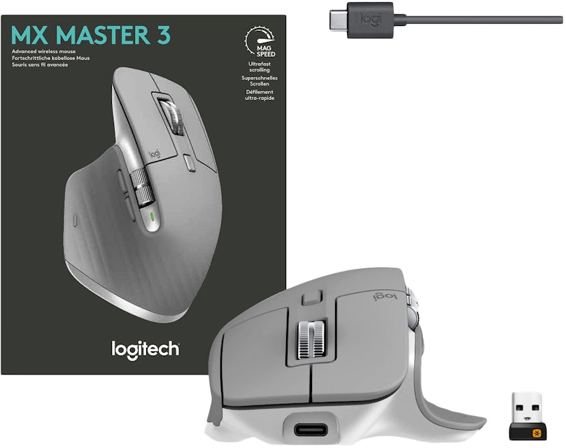 Logitech MX Master 3 Wireless Mouse for Mac (Gray) 910-005693