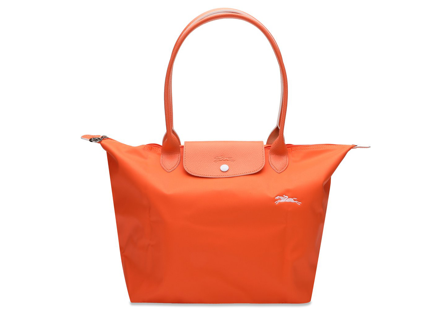 Longchamp Le Pliage Club Shoulder Bag L Orange in Leather ...
