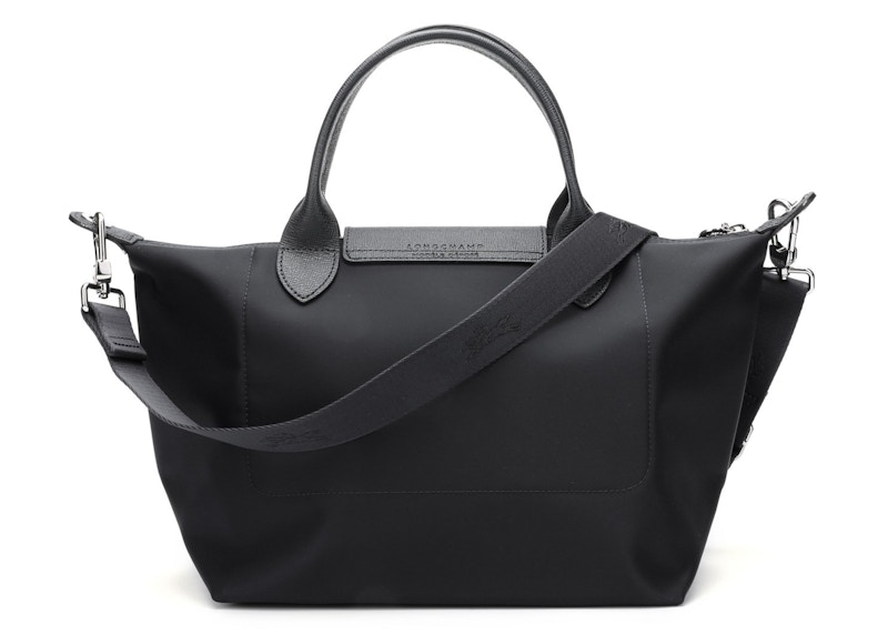 Longchamp Le Pliage Neo Top Handle Bag M Black in Leather