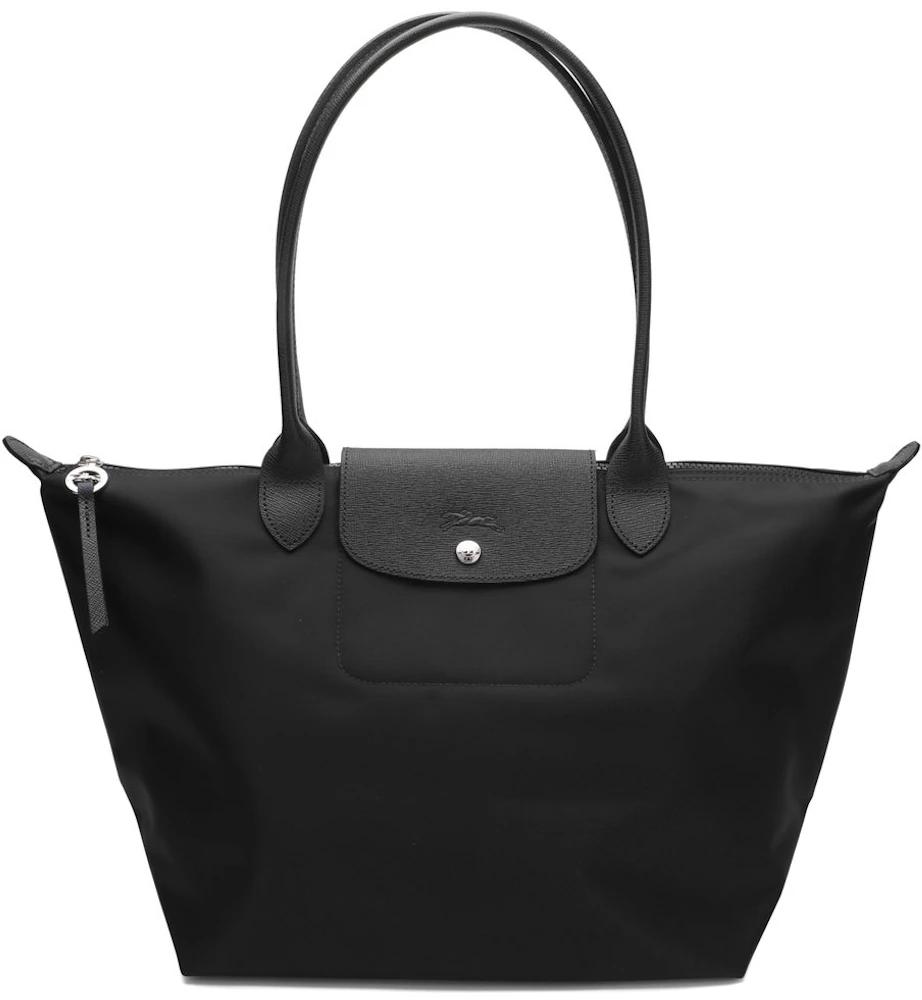 Longchamp Le Pliage Neo Tote Bag L Black in Leather/Polyamide with ...