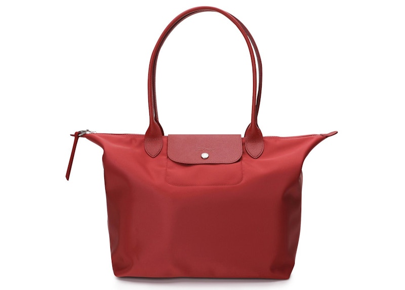 Longchamp red leather discount tote