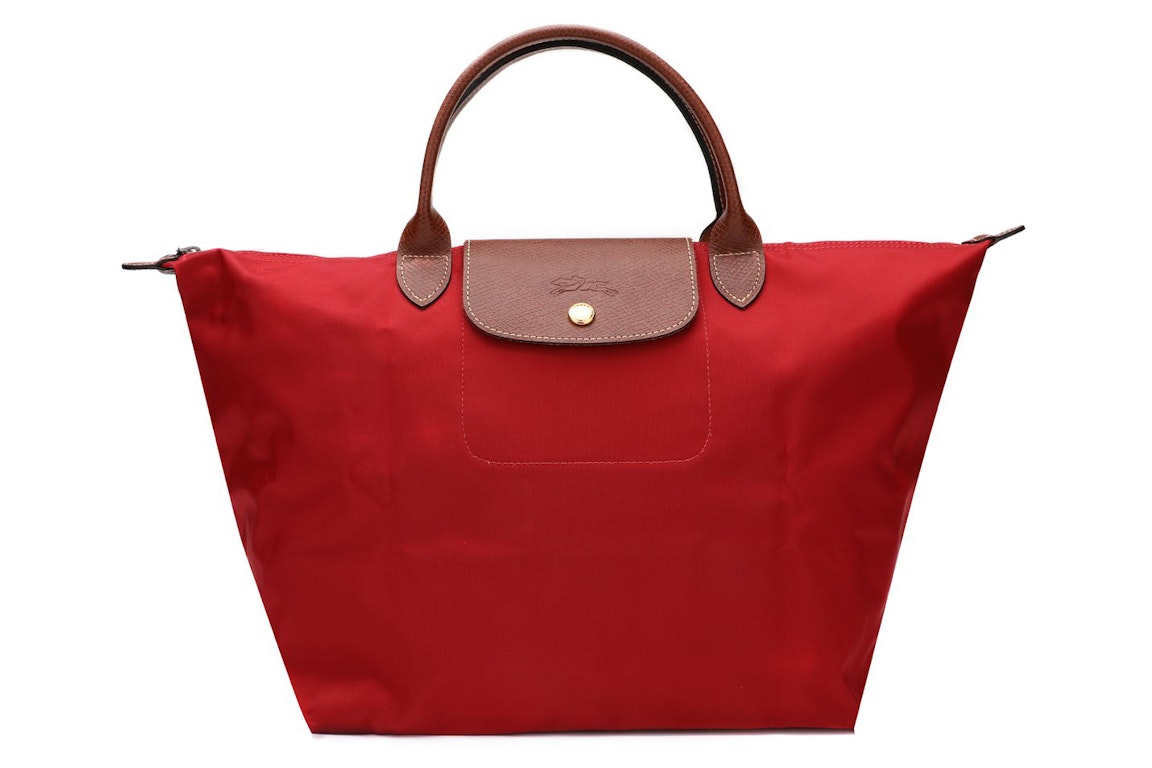 Pre-owned Longchamp Le Pliage Top Handle Bag M Red