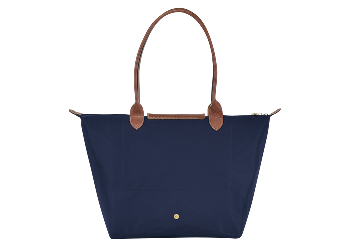 Longchamp Le Pliage Shoulder Bag L Navy in Pliage Nylon with Gold