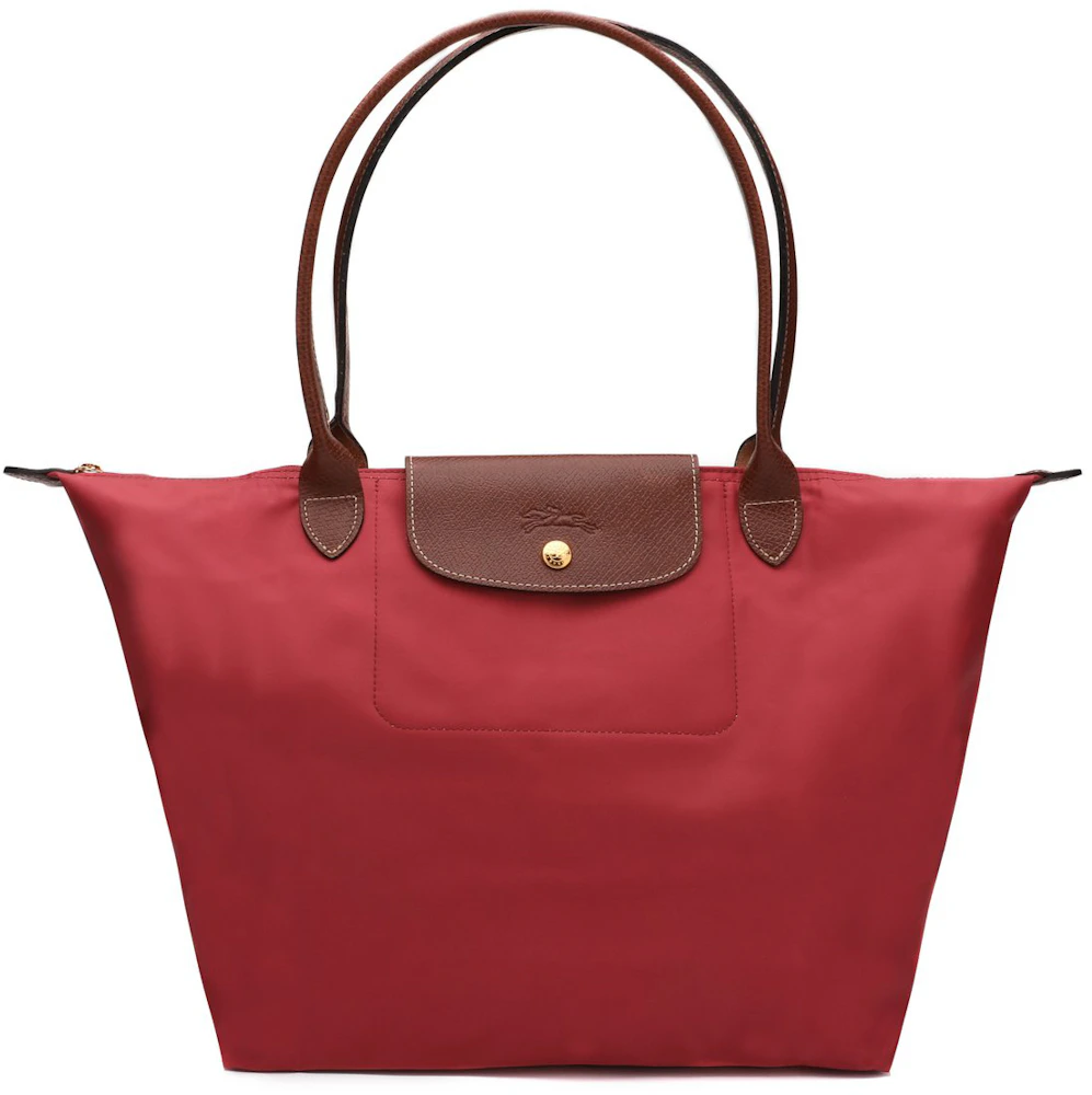 Longchamp Le Pliage Shoulder Bag L Red in Nylon with Gold-tone - DE