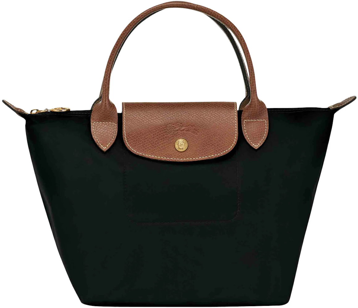 Longchamp Le Pliage Top Handle Bag S Black in Canvas with Gold-tone - US