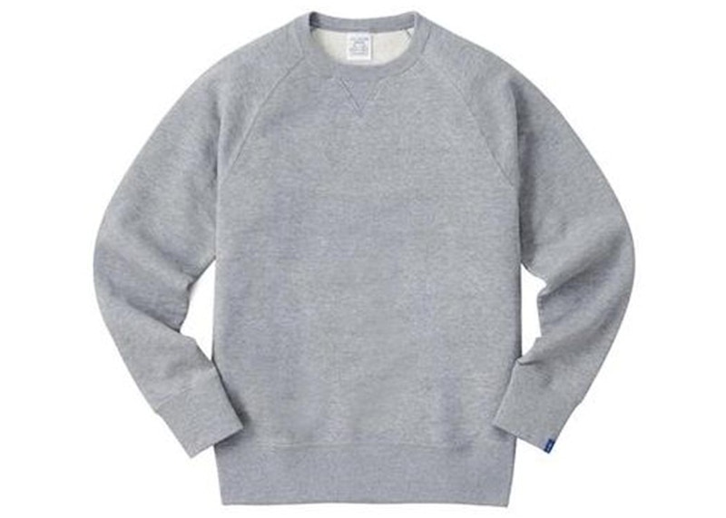 Loopwheeler LW250 Loop Knit Crew Sweatshirt Grey Melange Men's