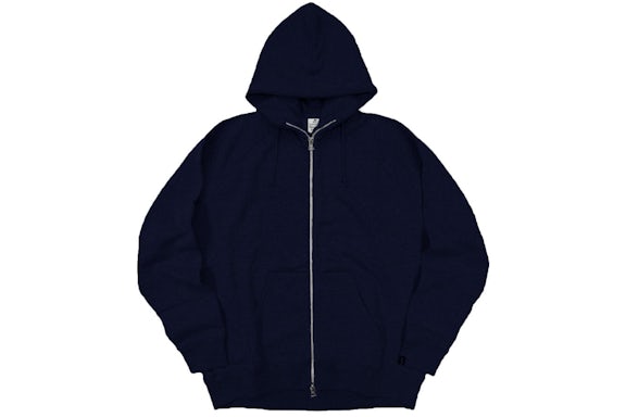 Loopwheeler LW323 Loop Knit Relaxed Fit Zip Hoodie Marine Navy