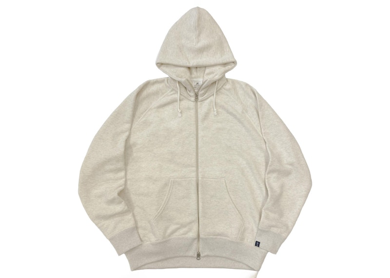 Loopwheeler LW323 Loop Knit Relaxed Fit Zip Hoodie Oatmeal Men