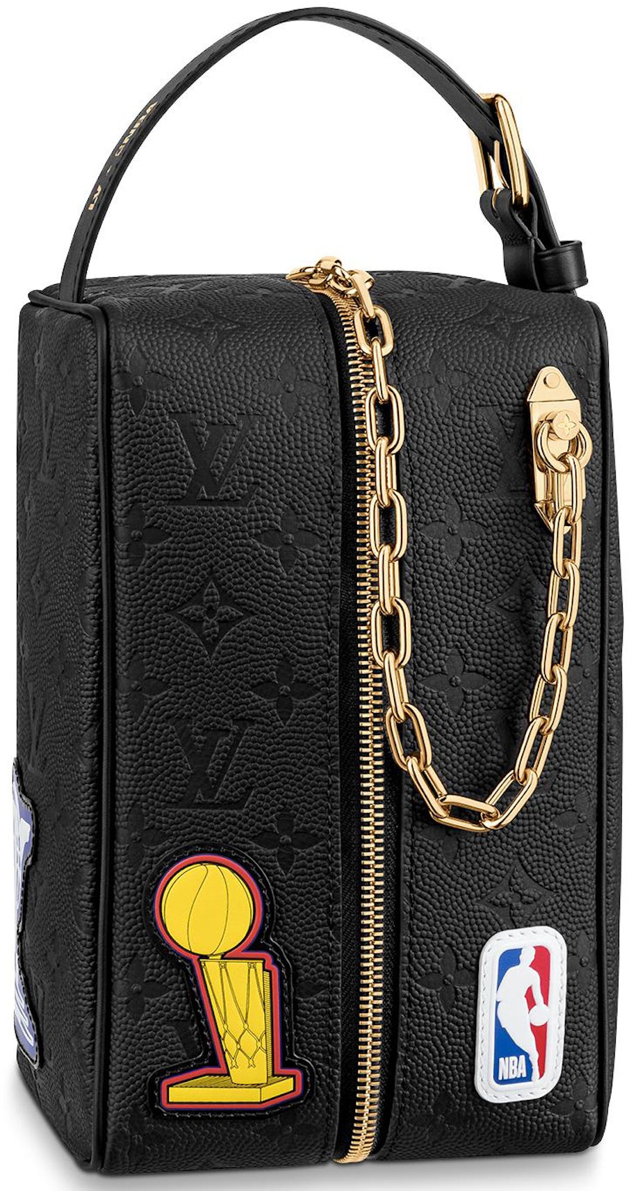 Louis Vuitton NBA Jacket Leather Cloackroom Dopp Kit Monogram Black in Leather with Gold-tone - US