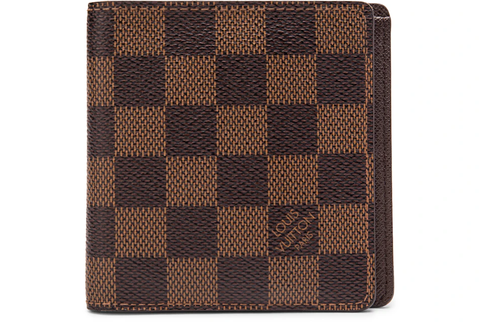louis vuitton billfold wallet 6 credit card slots damier ebene brown in canvas louis vuitton billfold wallet