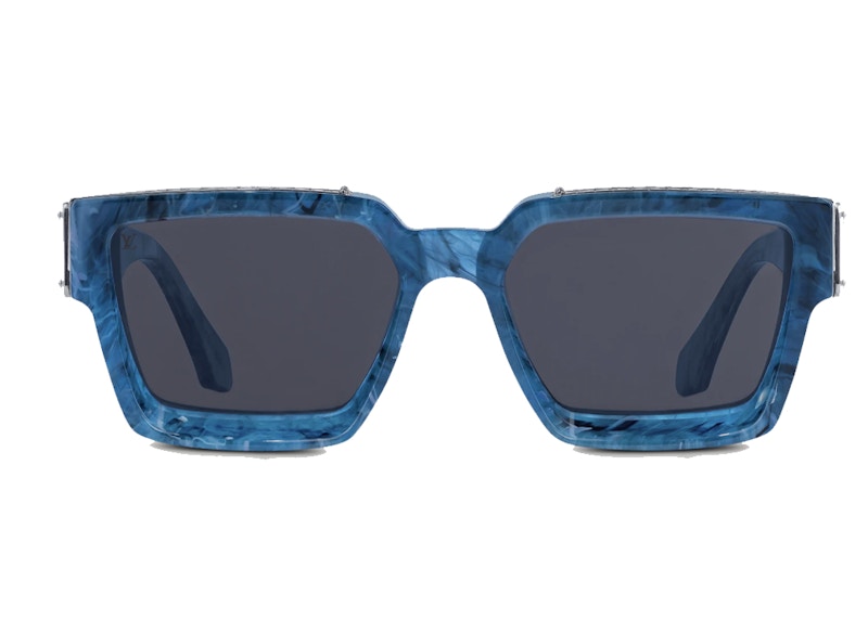 Louis Vuitton 1.1 Millionaire Sunglasses Blue Marble Gunmetal Gray in