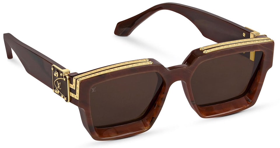 Millionaire sunglasses Louis Vuitton Brown in Metal - 34399918