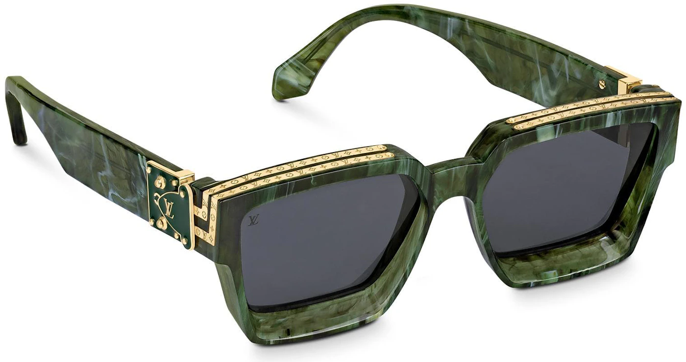 LOUIS VUITTON Acetate 1.1 Millionaires Z1167W Sunglasses Green Marble  408649