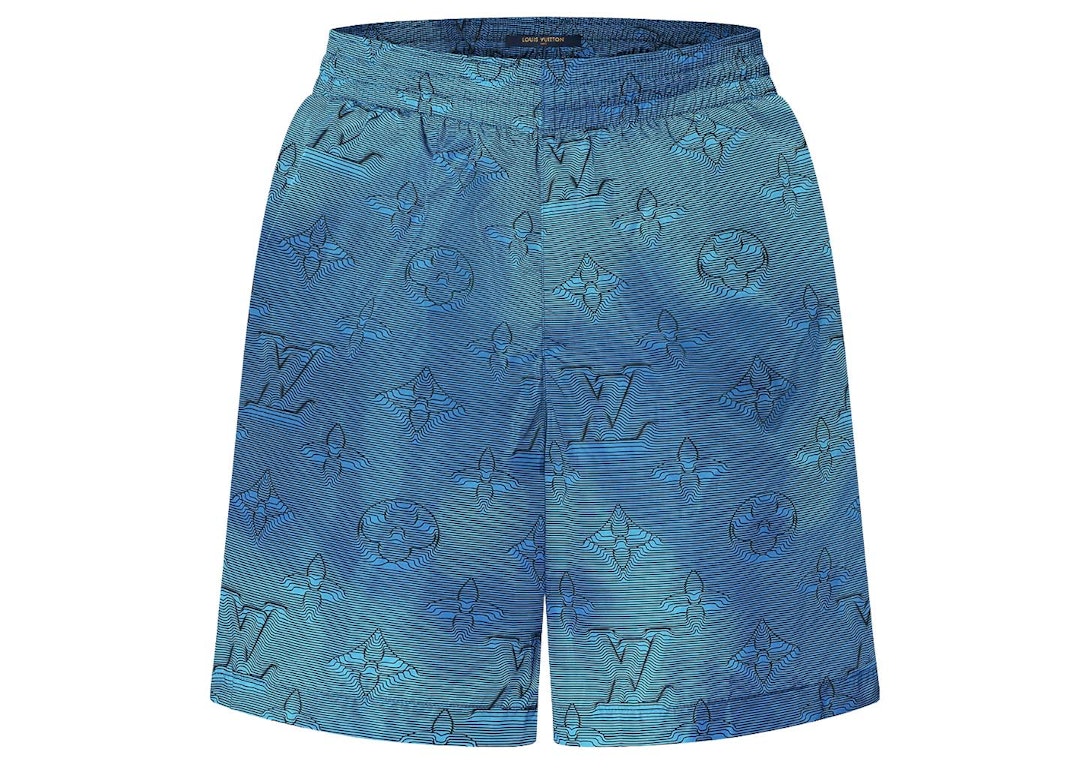 Pre-owned Louis Vuitton 2054 Packable Swim Shorts Turquoise
