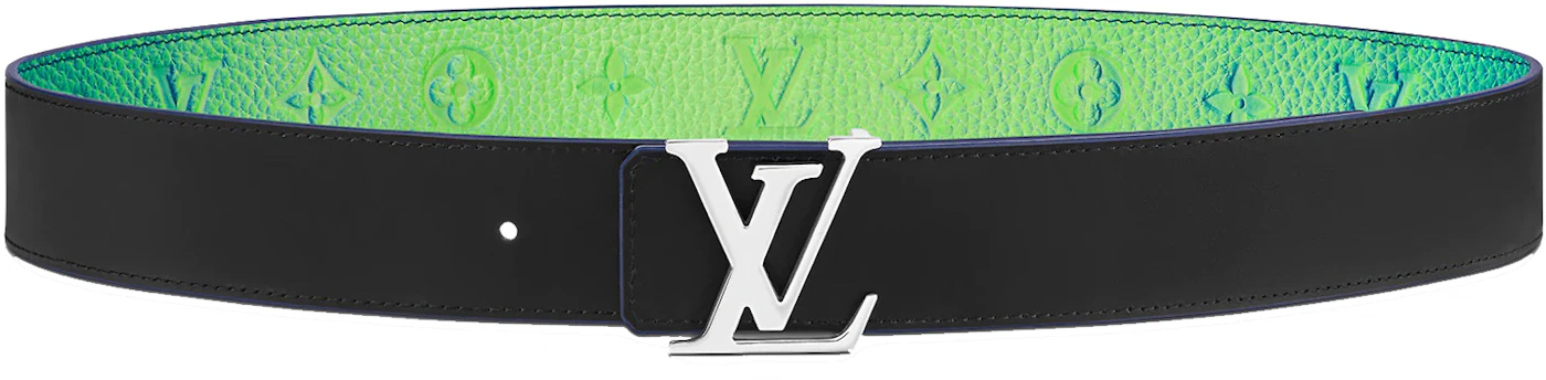 Louis Vuitton 40MM Reversible Belt LV Initials Taurillon Illusion Green ...