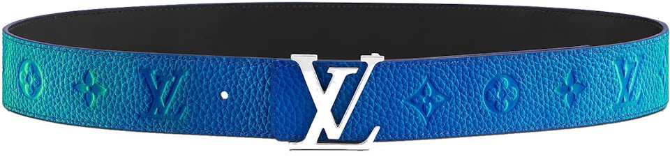 Louis Vuitton 40MM Reversible Belt LV Initials Taurillon Illusion Green in  Blue/Green with Silver-tone - US