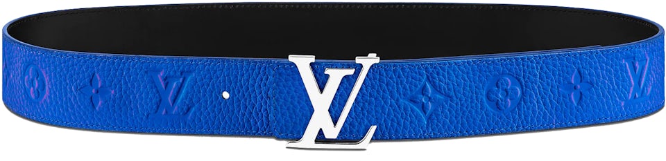 Louis Vuitton Logo Damier Azur Reversible Belt Pink White Blue