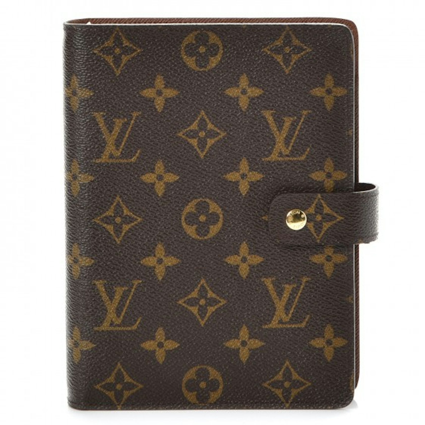 Louis Vuitton Agenda Cover Medium Ring Monogram in Coated Canvas with Brass  - US
