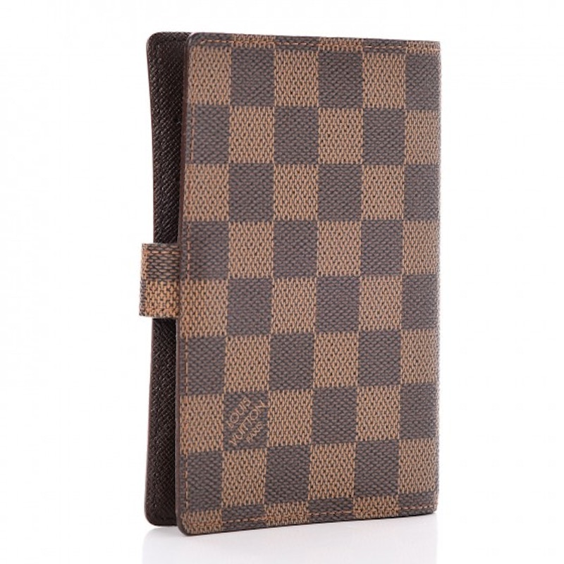 Louis Vuitton Agenda Cover Small Ring Damier Ebene Brown in Canvas with