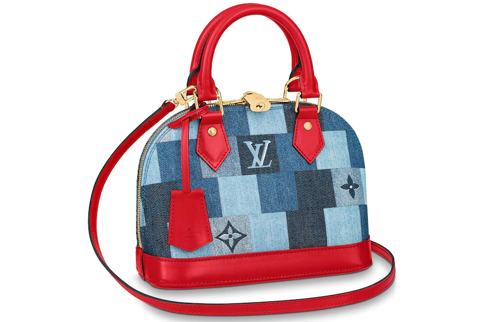 Louis Vuitton Alma BB Denim Monogram Check Blue/Red