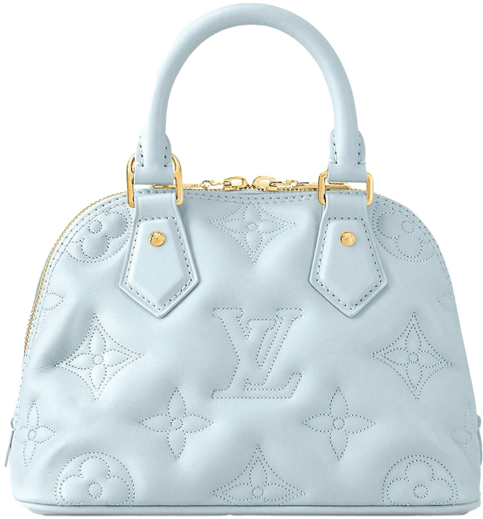 Louis Vuitton Alma BB Quilted Blue Glacier in Calfskin Leather with