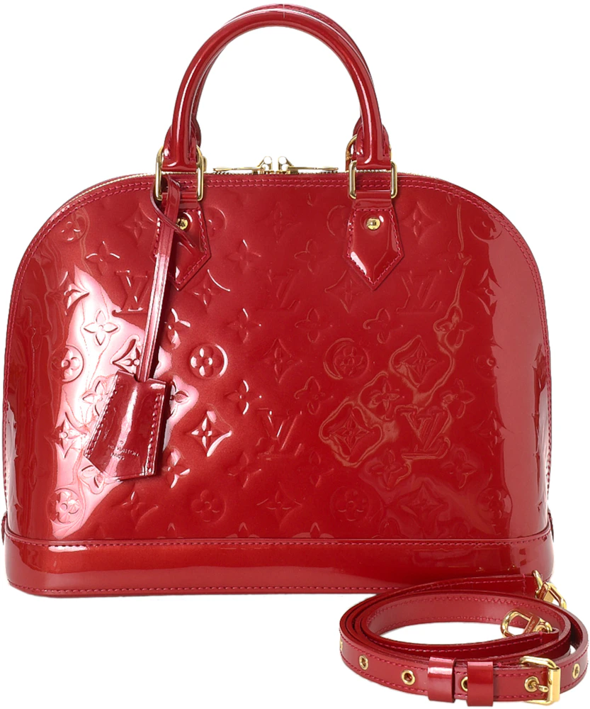 Louis Vuitton Alma BB Bandouliere Monogram Vernis Leather Top Handle Bag on  SALE