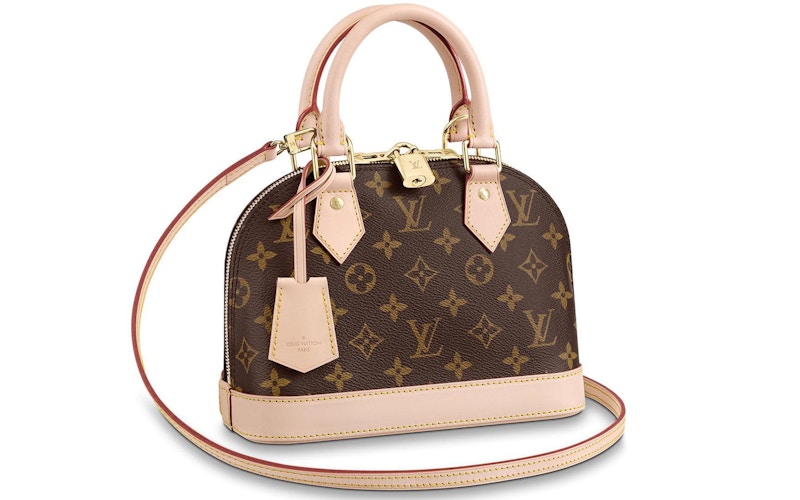 Alma bb cloth handbag Louis Vuitton Brown in Cloth - 19559384