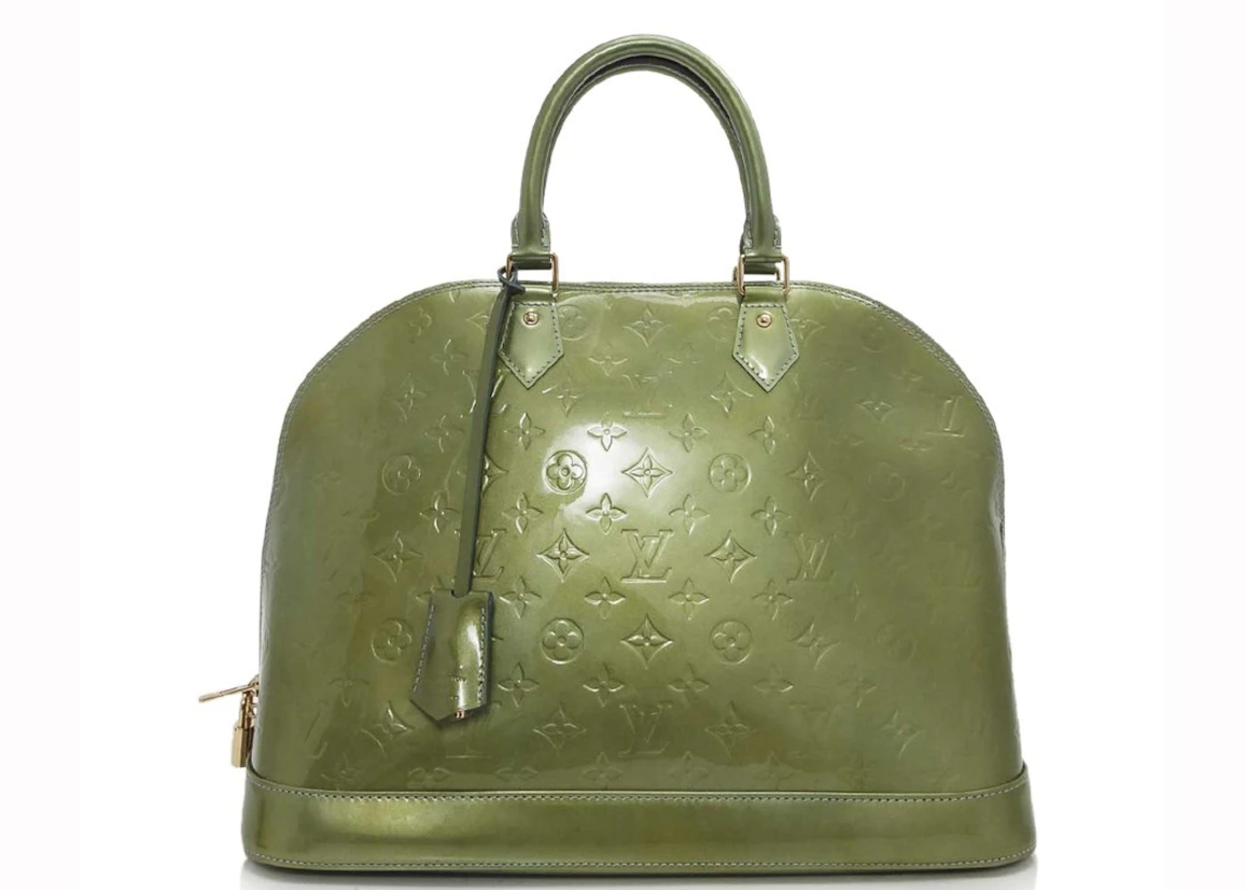 Green Louis Vuitton Vernis Alma MM Bag
