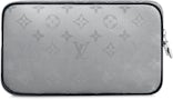 Louis Vuitton Gray Monogram Satellite Alpha Clutch Black Grey Leather Cloth  Pony-style calfskin ref.556361 - Joli Closet