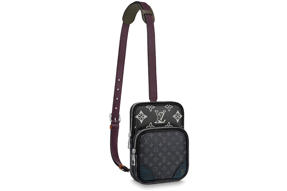 Louis Vuitton e Sling Monogram Eclipse Patchwork Gray/Black in Coated  Canvas/Leather with Silver-tone - US