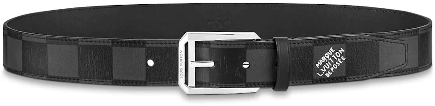 Authentic Louis Vuitton Architect 35MM Belt 85 / 34 Black Damier