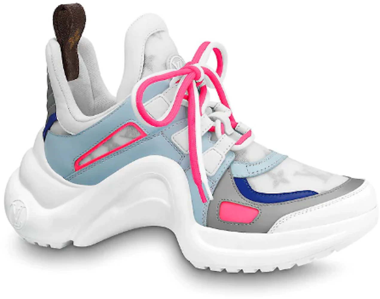 Louis Vuitton White/Pink/Blue Leather/Canvas Archlight Sneaker Size 11.5/42