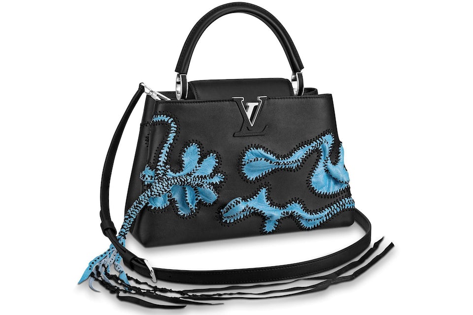 Louis Vuitton ArtyCapucines Nicholas Hlobo PM Black/Blue in Calfskin/Lambskin Leather with Silver-tone - US
