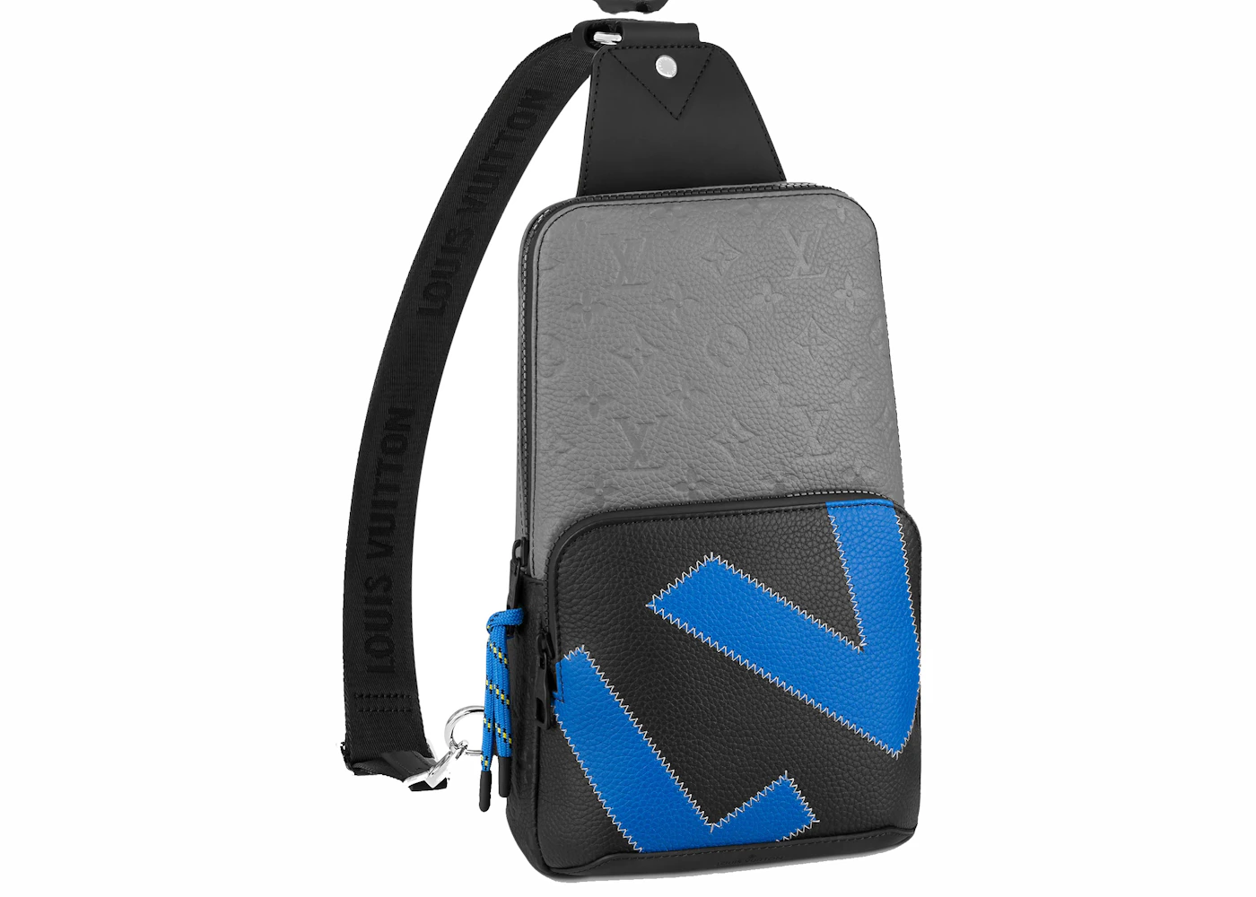 LOUIS VUITTON Avenue Sling Monogram Leather Crossbody Bag Blue