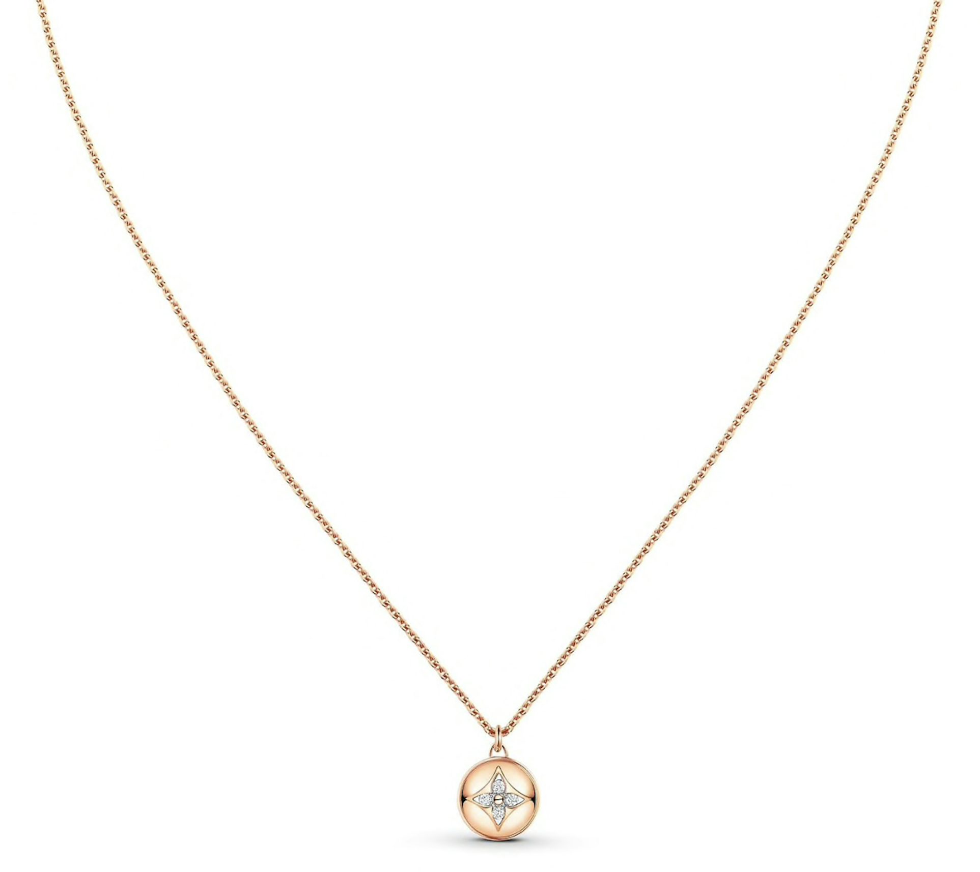 Louis Vuitton Chain Links Gourmette Necklace Powder White in