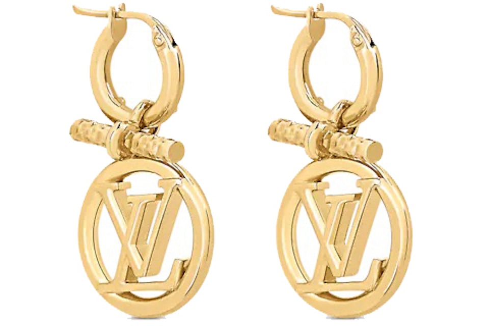 gold lv hoop earrings