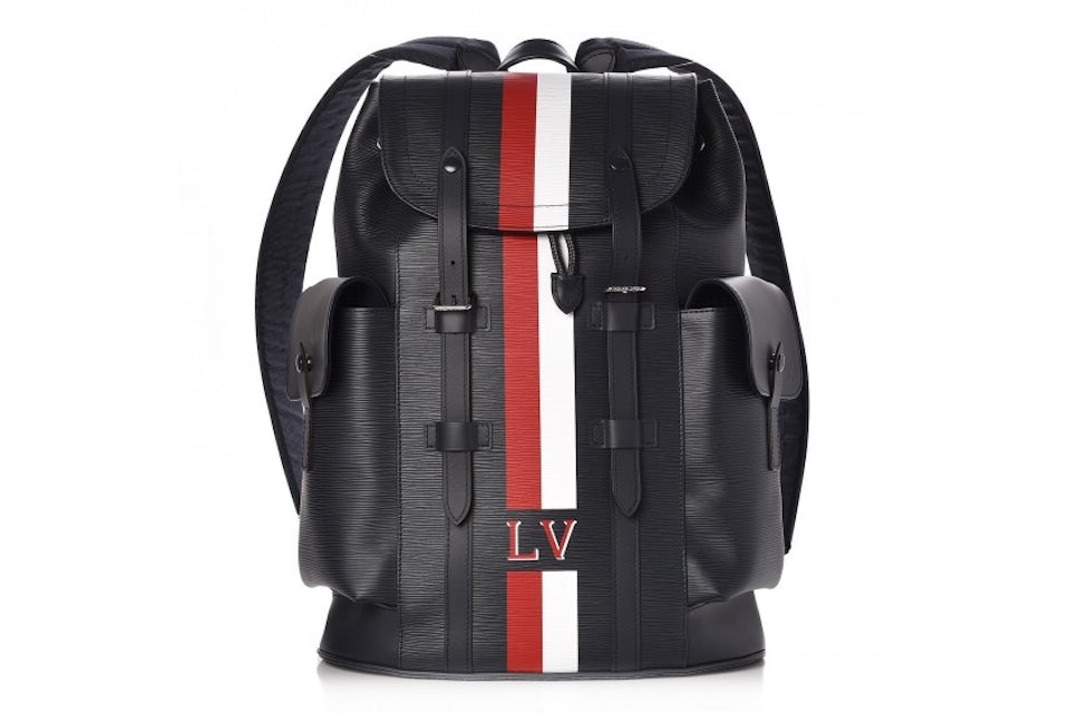 Louis Vuitton Backpack Christopher Stripes Epi Navy Blue/Red/White in  Leather with Silver-tone - US