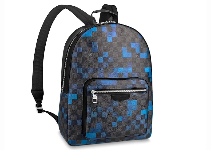 Louis Vuitton Josh Backpack Damier Pixel Blue in Coated with Silver-tone JP