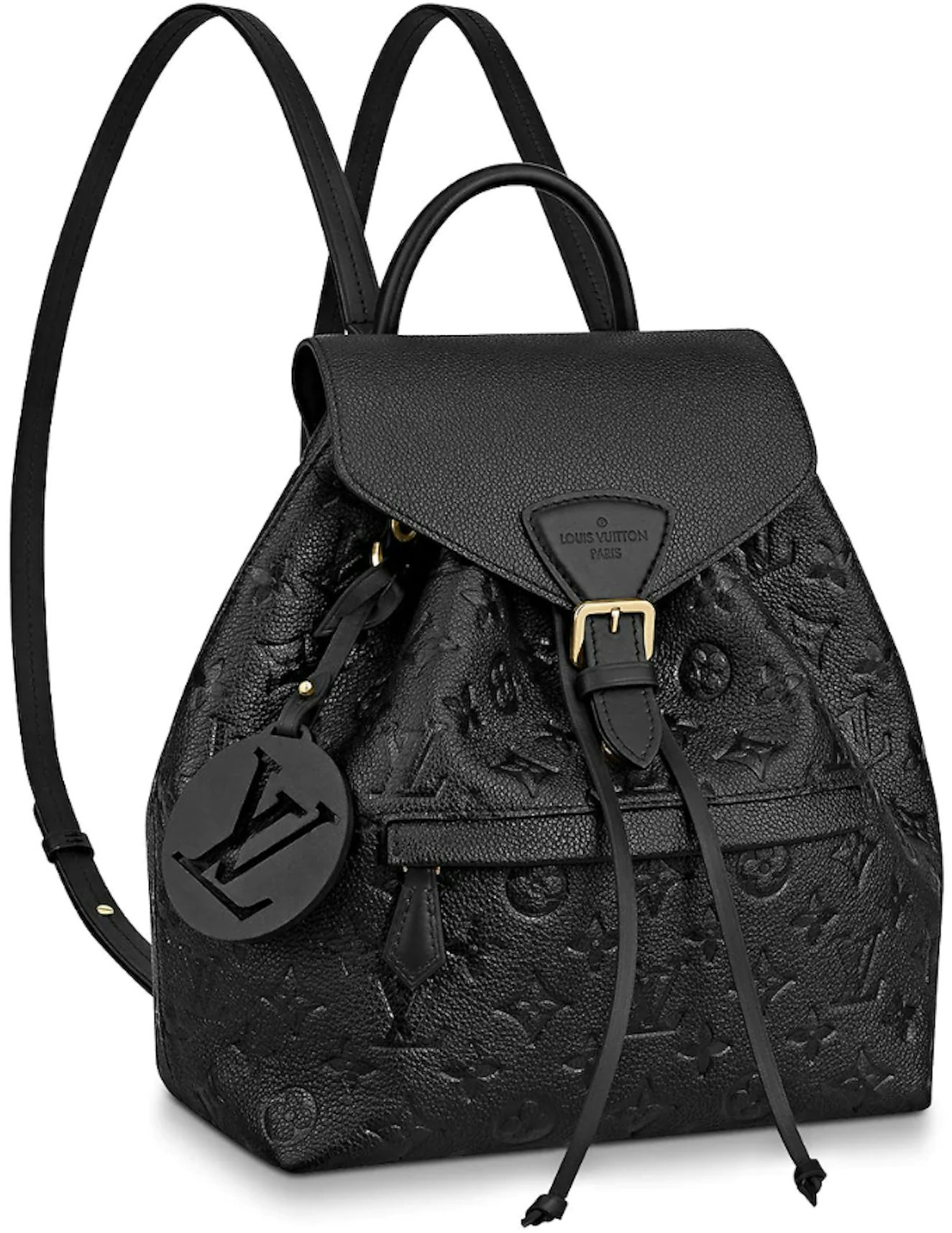 Louis Vuitton Montsouris NM Monogram Canvas Leather Backpack Bag Black