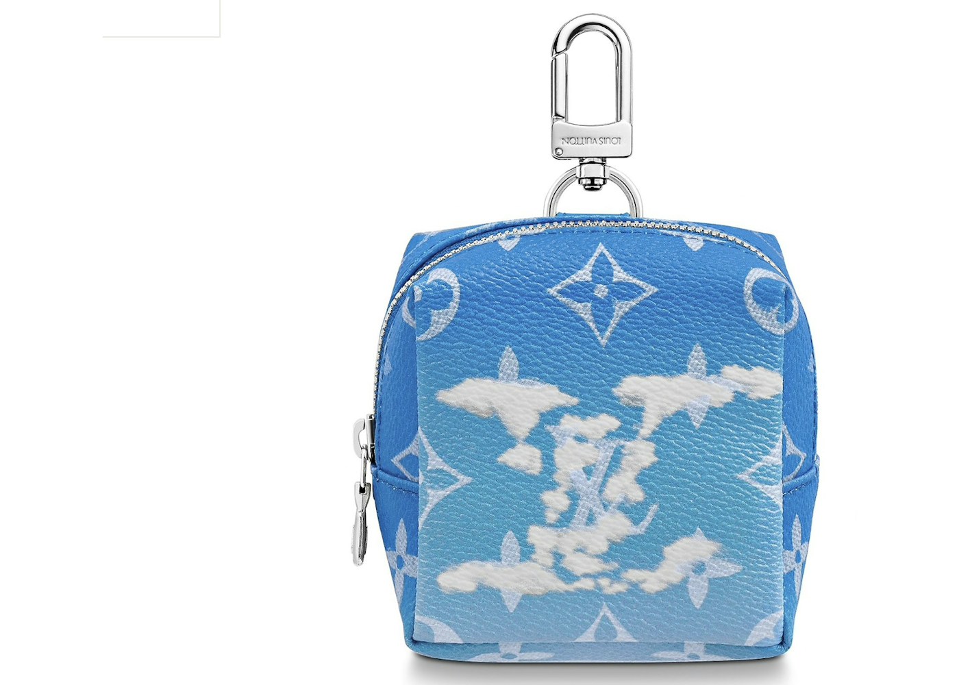 Louis Vuitton Squared Pouch Bag Charm Clouds Monogram Blue In Coated Canvas With Silver Tone Louis Vuitton Squared Pouch Bag Charm Clouds Monogram Blue In Coated Canvas With Silver Tone
