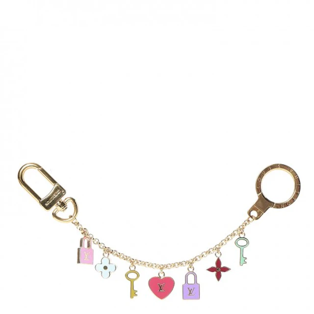 Louis Vuitton Bag Charm Key Chain Holder Pretty Multicolor in Brass with Brass -