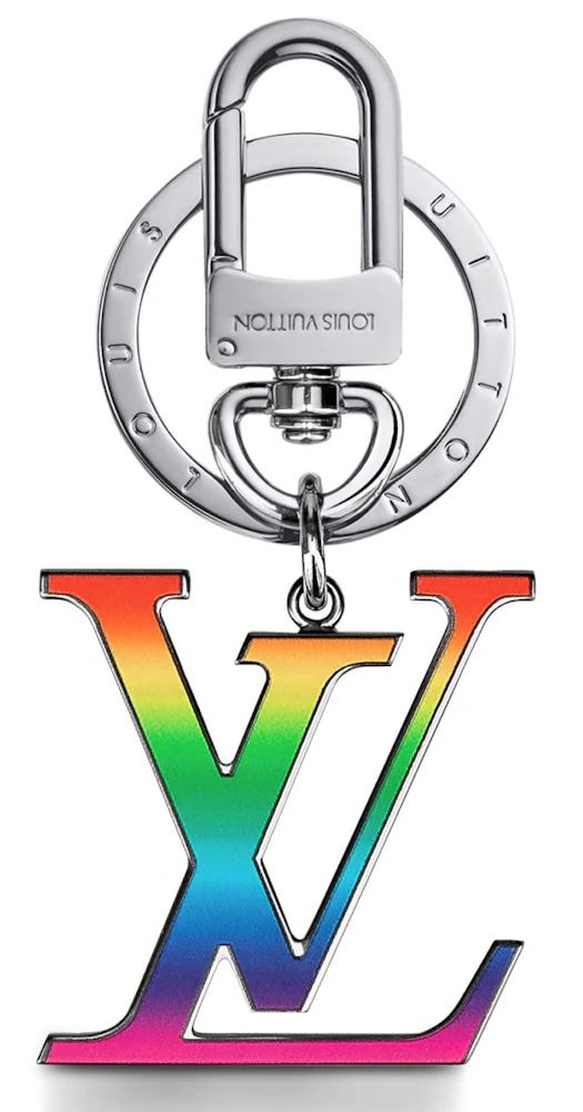Louis Vuitton Bag Charm Key Holder LV Rainbow in Metal with Silver