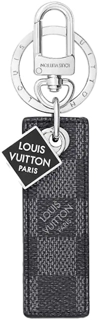 Louis Vuitton Bag Charm and Key Holder LV Tab Black in Calfskin