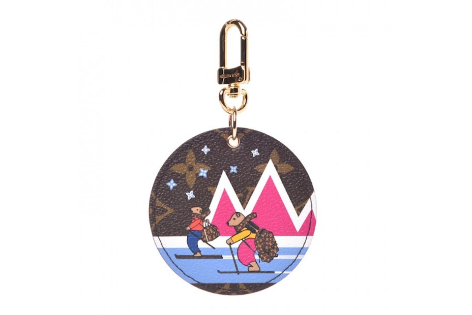 Louis Vuitton Bag Charm and Key Holder Monogram Illustre Xmas Bear  Brown/Pink in Canvas/Calfskin with Gold-tone - US